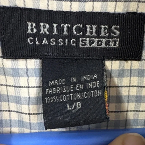 Men's Beige Plaid Button-Down Shirt - Picture 2 of 5